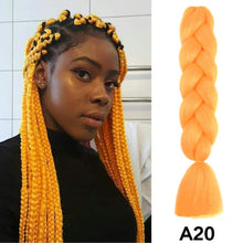 Load image into Gallery viewer, 24'' 100G Synthetic Jumbo Braiding Hair Ombre Rainbow Hair Extensions Festival Jumbo Crochet Hair Weaving Box Braids Hairpieces