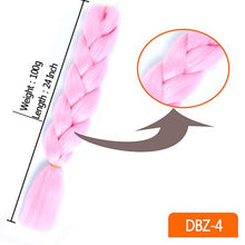 Load image into Gallery viewer, 24inch Synthetic HairPieces Braids Jumbo Hair Extensions Braiding Rainbow Blue Pink Blonde Purple Ombre DreadLock Braid MUMUPI