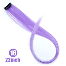 Load image into Gallery viewer, Lupu Synthetic Colorful Highlight Rainbow Hair Extensions Clip In One Piece 22 Inches Long Straight False Hair Pieces For Women