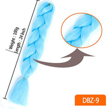 Load image into Gallery viewer, 24inch Synthetic HairPieces Braids Jumbo Hair Extensions Braiding Rainbow Blue Pink Blonde Purple Ombre DreadLock Braid MUMUPI