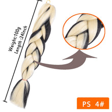 Load image into Gallery viewer, 24inch Synthetic HairPieces Braids Jumbo Hair Extensions Braiding Rainbow Blue Pink Blonde Purple Ombre DreadLock Braid MUMUPI