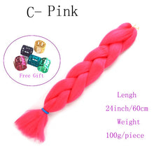 Load image into Gallery viewer, Ombre Jumbo Braids Hair 24inch 100g Synthetic Braiding Hair Crochet Braid Hair Extension  for Women Blond Brown Pink Purple