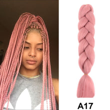 Load image into Gallery viewer, 24'' 100G Synthetic Jumbo Braiding Hair Ombre Rainbow Hair Extensions Festival Jumbo Crochet Hair Weaving Box Braids Hairpieces