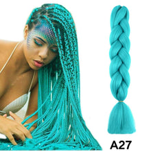 Load image into Gallery viewer, 24'' 100G Synthetic Jumbo Braiding Hair Ombre Rainbow Hair Extensions Festival Jumbo Crochet Hair Weaving Box Braids Hairpieces