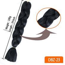 Load image into Gallery viewer, 24inch Synthetic HairPieces Braids Jumbo Hair Extensions Braiding Rainbow Blue Pink Blonde Purple Ombre DreadLock Braid MUMUPI