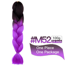 Load image into Gallery viewer, MSTN Synthetic Hair Ombre Long Straight Fake Braiding Hair Extension for Braids Jumbo Hair Hazel Braids Pink Hair Extensions