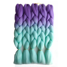 Load image into Gallery viewer, Pervado Hair Burg Brown Grey Ombre Crochet Braiding Hair Extensions One Piece 100g/Pack 24Inch Long Synthetic Jumbo Braids Hair