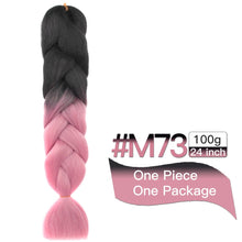 Load image into Gallery viewer, MSTN Synthetic Hair Ombre Long Straight Fake Braiding Hair Extension for Braids Jumbo Hair Hazel Braids Pink Hair Extensions