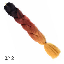 Load image into Gallery viewer, 24Inch Synthetic Long Jumbo Ombre Braiding Hair  For Women Colorful Braids 100g Rainbow Hair Gray  Black Trend Way