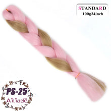 Load image into Gallery viewer, AILIADE 24 inch Jumbo Braids Long Ombre Synthetic High Temperature Braiding Kanekalon Hair Extensions African White Black Women