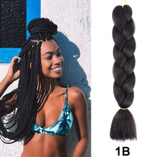 Load image into Gallery viewer, 24'' 100G Synthetic Jumbo Braiding Hair Ombre Rainbow Hair Extensions Festival Jumbo Crochet Hair Weaving Box Braids Hairpieces