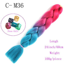 Load image into Gallery viewer, Ombre Jumbo Braids Hair 24inch 100g Synthetic Braiding Hair Crochet Braid Hair Extension  for Women Blond Brown Pink Purple