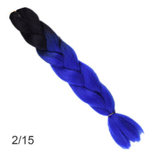 Load image into Gallery viewer, 24Inch Synthetic Long Jumbo Ombre Braiding Hair  For Women Colorful Braids 100g Rainbow Hair Gray  Black Trend Way