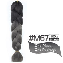 Load image into Gallery viewer, MSTN Synthetic Hair Ombre Long Straight Fake Braiding Hair Extension for Braids Jumbo Hair Hazel Braids Pink Hair Extensions