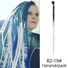 Load image into Gallery viewer, 5 Strands Synthetic 20 36inch Handmade Dreadlocks Hair Extensions Crochet Braid Hairpiece For Women/Men Pink Blue Crochet Hair