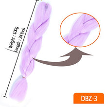 Load image into Gallery viewer, 24inch Synthetic HairPieces Braids Jumbo Hair Extensions Braiding Rainbow Blue Pink Blonde Purple Ombre DreadLock Braid MUMUPI