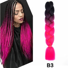 Load image into Gallery viewer, 24'' 100G Synthetic Jumbo Braiding Hair Ombre Rainbow Hair Extensions Festival Jumbo Crochet Hair Weaving Box Braids Hairpieces