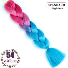 Load image into Gallery viewer, AILIADE 24 inch Jumbo Braids Long Ombre Synthetic High Temperature Braiding Kanekalon Hair Extensions African White Black Women