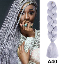 Load image into Gallery viewer, 24'' 100G Synthetic Jumbo Braiding Hair Ombre Rainbow Hair Extensions Festival Jumbo Crochet Hair Weaving Box Braids Hairpieces