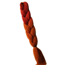 Load image into Gallery viewer, Pervado Hair 1pc 24" 100G/PC Ombre Jumbo Braids Crochet Hair Synthetic Braiding Hair Extension Yaki Bulk Red Green Rasta Color