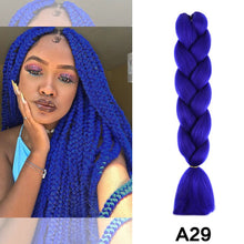 Load image into Gallery viewer, 24'' 100G Synthetic Jumbo Braiding Hair Ombre Rainbow Hair Extensions Festival Jumbo Crochet Hair Weaving Box Braids Hairpieces
