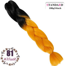 Load image into Gallery viewer, AILIADE 24 inch Jumbo Braids Long Ombre Synthetic High Temperature Braiding Kanekalon Hair Extensions African White Black Women