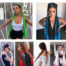 Load image into Gallery viewer, 41 inch Synthetic Braiding Hair 165g Crochet Jumbo Braids Hair Extensions 3pcs/lot Pure Color Orange Red  Yellow Purple
