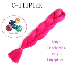 Load image into Gallery viewer, Ombre Jumbo Braids Hair 24inch 100g Synthetic Braiding Hair Crochet Braid Hair Extension  for Women Blond Brown Pink Purple