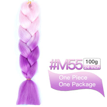 Load image into Gallery viewer, MSTN Synthetic Hair Ombre Long Straight Fake Braiding Hair Extension for Braids Jumbo Hair Hazel Braids Pink Hair Extensions