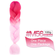 Load image into Gallery viewer, MSTN Synthetic Hair Ombre Long Straight Fake Braiding Hair Extension for Braids Jumbo Hair Hazel Braids Pink Hair Extensions