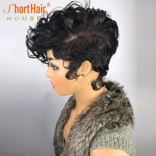 Load image into Gallery viewer, Short Curly Human Hair Wigs For Girls Pxie Cut Lace Front Wigs For Black Women Pre plucked Cheap HD Lace Wig Glueless