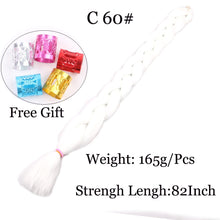 Load image into Gallery viewer, 41 inch Synthetic Braiding Hair 165g Crochet Jumbo Braids Hair Extensions 3pcs/lot Pure Color Orange Red  Yellow Purple