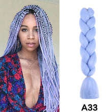 Load image into Gallery viewer, 24'' 100G Synthetic Jumbo Braiding Hair Ombre Rainbow Hair Extensions Festival Jumbo Crochet Hair Weaving Box Braids Hairpieces