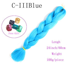Load image into Gallery viewer, Ombre Jumbo Braids Hair 24inch 100g Synthetic Braiding Hair Crochet Braid Hair Extension  for Women Blond Brown Pink Purple