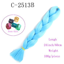 Load image into Gallery viewer, Ombre Jumbo Braids Hair 24inch 100g Synthetic Braiding Hair Crochet Braid Hair Extension  for Women Blond Brown Pink Purple