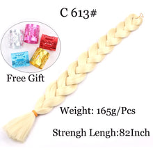 Load image into Gallery viewer, 41 inch Synthetic Braiding Hair 165g Crochet Jumbo Braids Hair Extensions 3pcs/lot Pure Color Orange Red  Yellow Purple