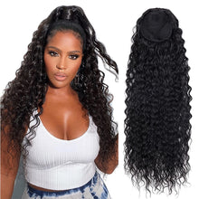Load image into Gallery viewer, Curly Ponytail Extensions Clip in Synthetic Drawstring Ponytail Wig Long 32Inch Water Wave Afro Pony Tail Women Hairpiece False