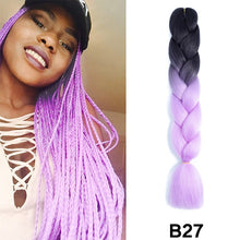 Load image into Gallery viewer, 24'' 100G Synthetic Jumbo Braiding Hair Ombre Rainbow Hair Extensions Festival Jumbo Crochet Hair Weaving Box Braids Hairpieces