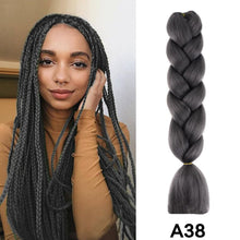Load image into Gallery viewer, 24'' 100G Synthetic Jumbo Braiding Hair Ombre Rainbow Hair Extensions Festival Jumbo Crochet Hair Weaving Box Braids Hairpieces