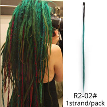 Load image into Gallery viewer, 5 Strands Synthetic 20 36inch Handmade Dreadlocks Hair Extensions Crochet Braid Hairpiece For Women/Men Pink Blue Crochet Hair