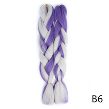Load image into Gallery viewer, Aigemei 24'' Inter-color Jumbo Braids Long Synthetic Braiding Hair Crochet Braid Hair Extensions Red Yellow Blue Mix Color