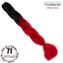 Load image into Gallery viewer, AILIADE 24 inch Jumbo Braids Long Ombre Synthetic High Temperature Braiding Kanekalon Hair Extensions African White Black Women