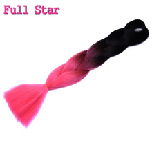 Load image into Gallery viewer, Full Star 24 Inch Synthetic Braiding Hair Jumbo Braids Ombre Jumbo Hair Extension For Women DIY Hair Braids Blue Green Yellow