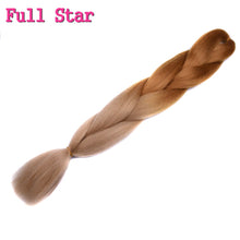 Load image into Gallery viewer, Full Star 24 Inch Synthetic Braiding Hair Jumbo Braids Ombre Jumbo Hair Extension For Women DIY Hair Braids Blue Green Yellow