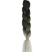 Load image into Gallery viewer, Pervado Hair 1pc 24" 100G/PC Ombre Jumbo Braids Crochet Hair Synthetic Braiding Hair Extension Yaki Bulk Red Green Rasta Color