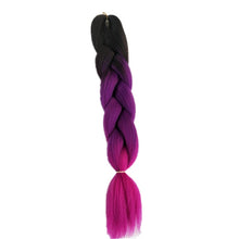 Load image into Gallery viewer, Pervado Hair 1pc 24" 100G/PC Ombre Jumbo Braids Crochet Hair Synthetic Braiding Hair Extension Yaki Bulk Red Green Rasta Color