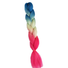 Load image into Gallery viewer, Pervado Hair 1pc 24" 100G/PC Ombre Jumbo Braids Crochet Hair Synthetic Braiding Hair Extension Yaki Bulk Red Green Rasta Color