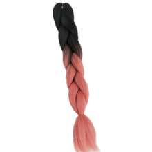 Load image into Gallery viewer, Pervado Hair 1pc 24" 100G/PC Ombre Jumbo Braids Crochet Hair Synthetic Braiding Hair Extension Yaki Bulk Red Green Rasta Color