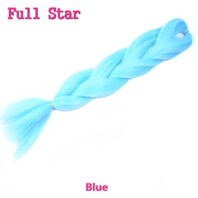 Load image into Gallery viewer, Full Star 24 Inch Synthetic Braiding Hair Jumbo Braids Ombre Jumbo Hair Extension For Women DIY Hair Braids Blue Green Yellow