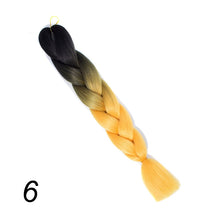 Load image into Gallery viewer, Qp hair 24 inch Ombre Color Synthetic Hair Braids Pre Stretched Wholesale Jumbo Braiding KaneKalon Hair Extensions 100g/pcs